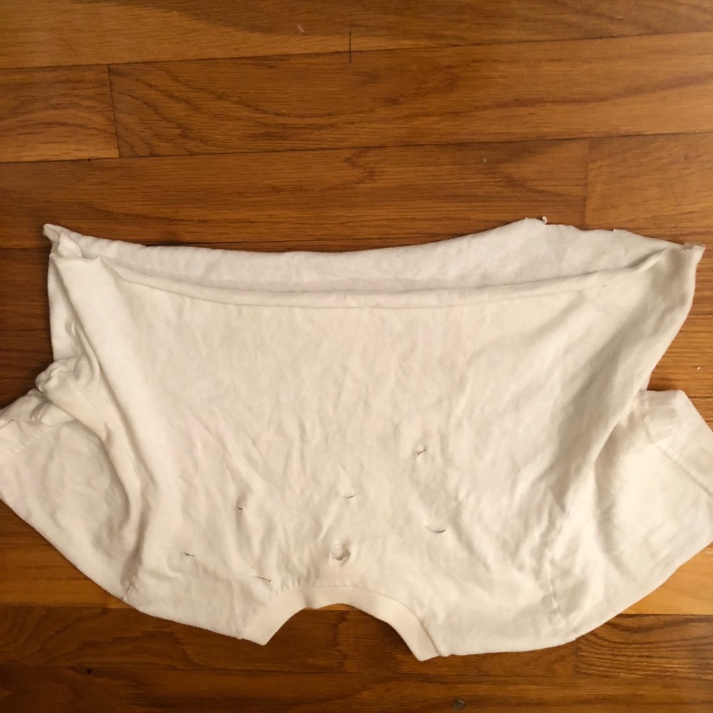 one of a kind hollister cropped tee w holes!
